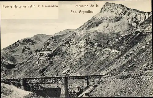 Ak Argentinien, Puente Horcones del F. C. Transandino