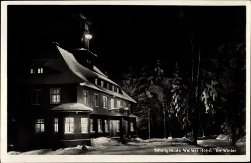 Ak Weifa Steinigtwolmsdorf in der Lausitz, Schurigbaude Weifaer Höhe, Winter