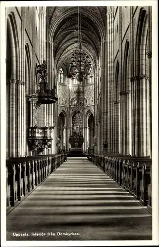 Ak Uppsala Schweden, Interiör fran Domkyrkan