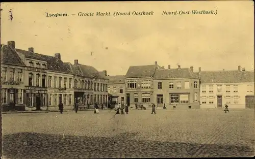Ak Izegem Iseghem Westflandern, Groote Markt