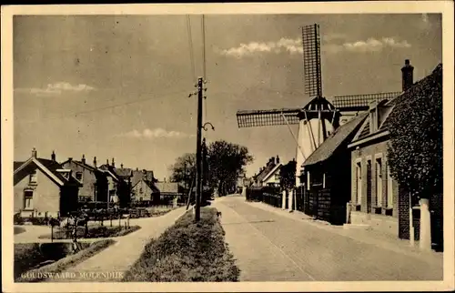 Ak Goudswaard Südholland, Molendijk, Windmühle