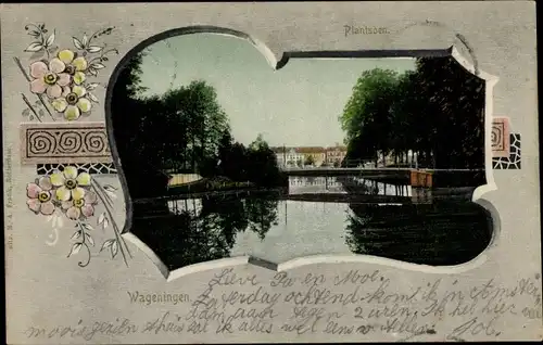 Passepartout Ak Wageningen Gelderland Niederlande, Plantsoen