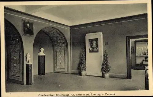 Ak Bautzen in der Lausitz, Stadtmuseum, Oberlausitzer Ehrenraum, Gr. Zinzendorf, Lessing v. Polenz