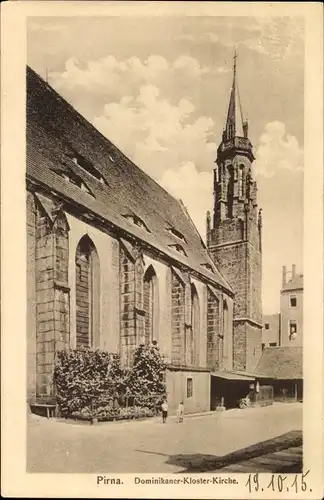 Ak Pirna in Sachsen, Dominikaner-Kloster-Kirche