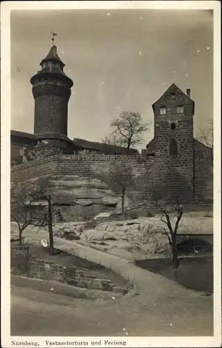 Ak Nürnberg in Mittelfranken, Vestnertorturm und Freiung