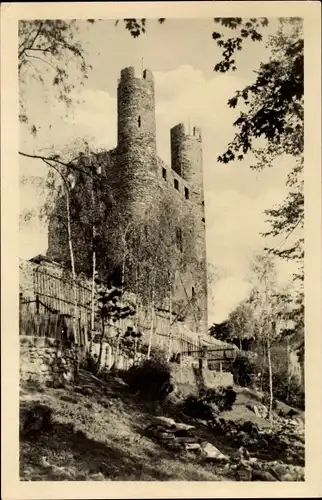 Ak Saalfeld an der Saale Thüringen, Burgruine Hoher Schwarm