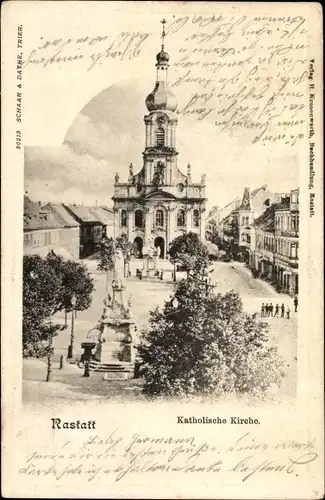 Ak Rastatt im Schwarzwald, Katholische Kirche, Denkmal