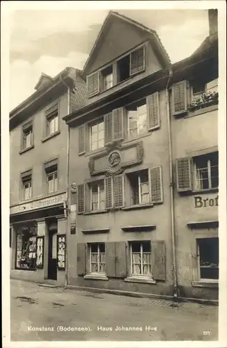 Ak Konstanz am Bodensee, Haus Johannes Hus, Wollwarengeschäft