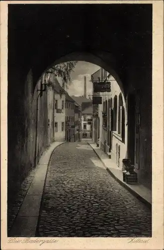 Ak Zittau in Sachsen, Blick durch die Badergasse