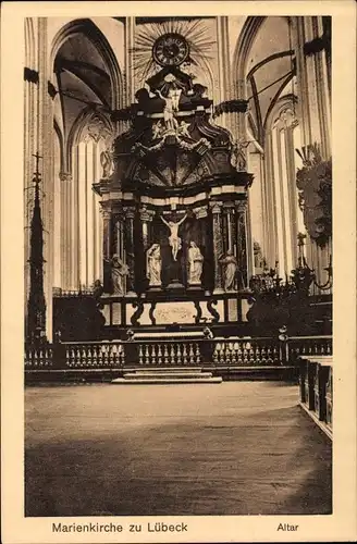 Ak Lübeck, Marienkirche, Altar