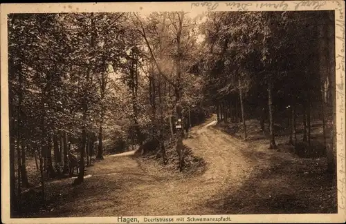 Ak Hagen in Westfalen, Deertstraße mit Schwemannspfadt