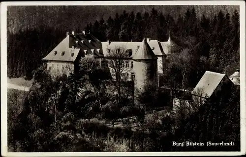 Ak Bilstein Lennestadt im Hochsauerlandkreis, Burg Bilstein, Turm, Wald