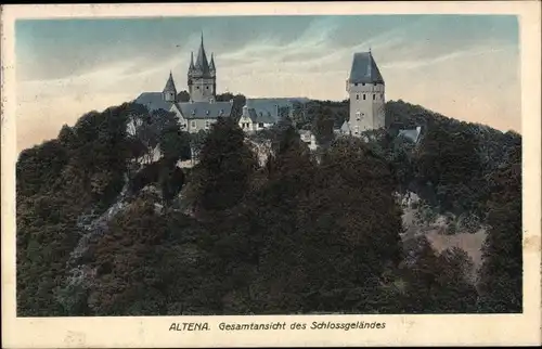 Ak Altena Westfalen, Gesamtansicht, Schlossgelände