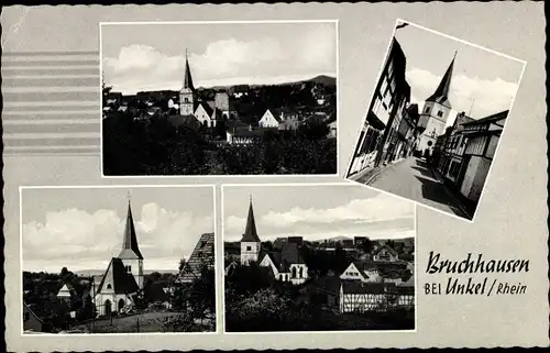 Ak Bruchhausen bei Unkel am Rhein, Teilansichten, Kirche