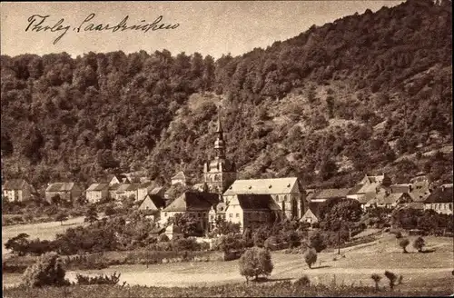 Ak Tholey im Landkreis St. Wendel Saarland, Gesamtansicht des Ortes mit der ehemaligen Abtei