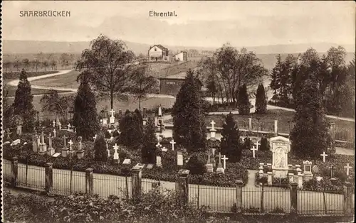 Ak Saarbrücken im Saarland, Ehrental, Friedhof