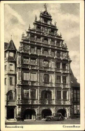 Ak Braunschweig in Niedersachsen, Gewandhaus, Giebelhaus