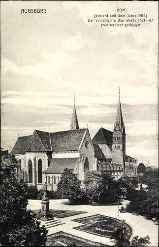 Ak Augsburg in Schwaben, Dom, Parkanlage