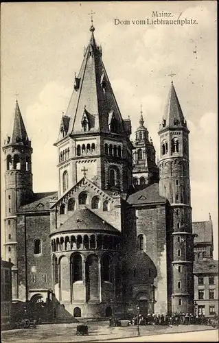 Ak Mainz am Rhein, Dom vom Liebfrauenplatz