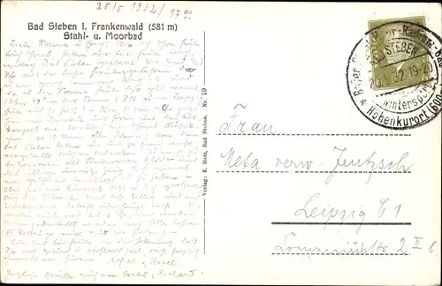 Ak Bad Steben in Oberfranken, Panorama