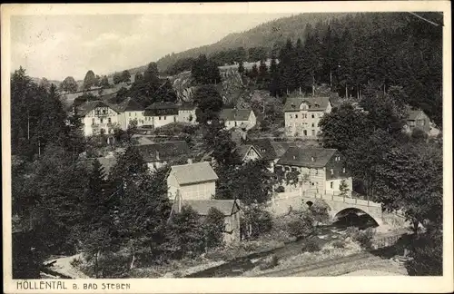 Ak Bad Steben in Oberfranken, Blick auf den Ort, Brücke