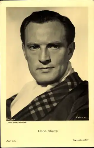 Ak Schauspieler Hans Stüwe, Portrait