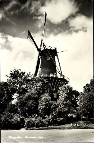 Ak Woerden Utrecht Niederlande, Korenmolen