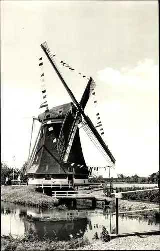 Ak Maarssen Utrecht, Poldermolen van de polder Westbroek