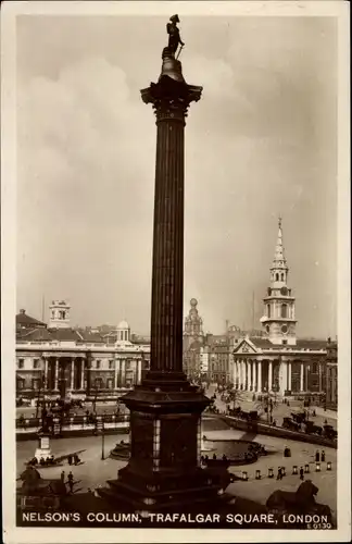 Ak London City England, Nelson's Column, Trafalgar Square