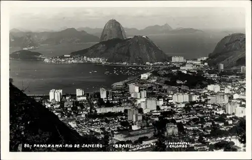Ak Rio de Janeiro Brasilien, Luftbild vom Ort mit Umgebung