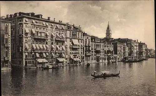 Ak Venezia Venedig Veneto, Canal Grande con fuga di Alberghi