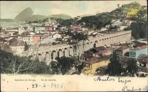 Ak Rio de Janeiro Brasilien, Aqueducto da Carioca