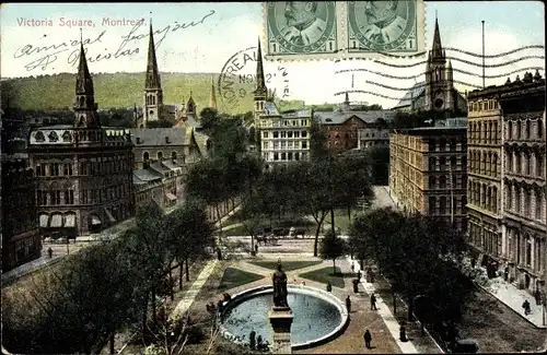 Ak Montreal Québec Kanada, Victoria Square, Denkmal