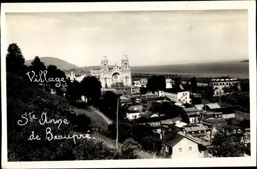 Foto Ak Sainte Anne de Beaupré Québec Kanada, Ortsansicht, Kirche