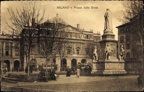 Ak Milano Mailand Lombardia, Piazza della Scala