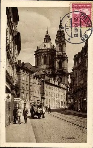 Ak Prag, Blick auf die St. Nikolaikirche, Jan Slik