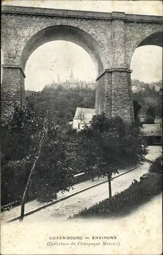 Ak Luxemburg Luxembourg, Viadukt, Straßenpartie