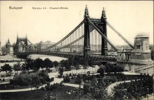 Ak Budapest Ungarn, Elisabeth Brücke