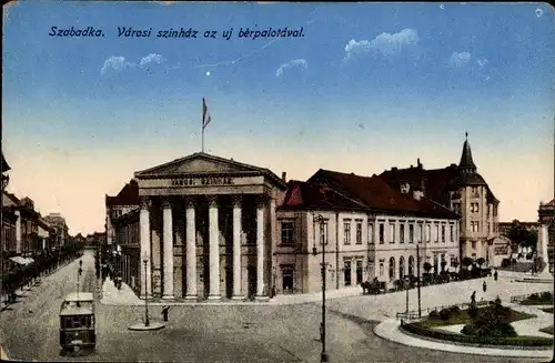 Ak Szabadka Subotica Serbien, Varosi szinhaz az uj berpalotdval