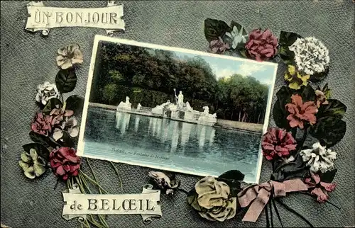 Passepartout Ak Beloeil Wallonien Hennegau, Chateau, Neptunfontaine