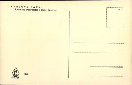 Ak Karlovy Vary Karlsbad Stadt, Richmond Park Hotel a Hotel Imperial