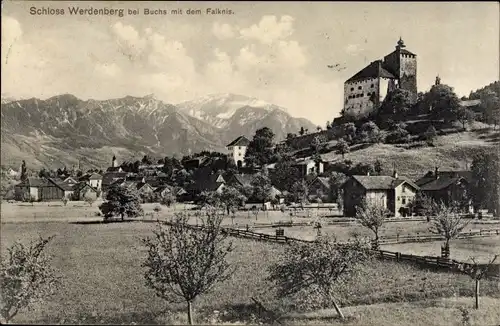 Ak Buchs Werdenberg Kanton Sankt Gallen, Schloss Werdenberg mit dem Falknis