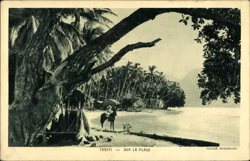 Ak Tahiti Ozeanien, Sur la Plage