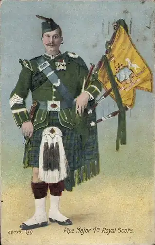 Ak Pipe Major 4th Royal Scots, Schottischer Soldat, Dudelsack