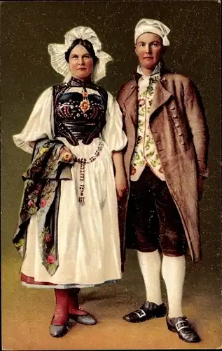 Ak Kanton Solothurn, Bürgersleute, Schweizerische Tracht