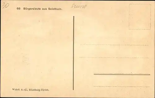 Ak Kanton Solothurn, Bürgersleute, Schweizerische Tracht