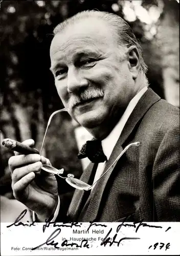 Ak Schauspieler Martin Held, Portrait, Autogramm