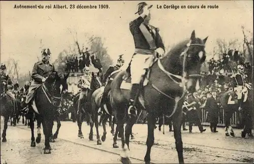 Ak Avenement du roi Albert 1909, König Albert I. von Belgien, Thronbesteigung