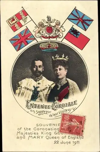 Ak King George V., Queen Mary, König Georg V. von England, Maria von Teck, Coronation 1911