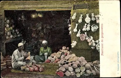 Ak Marchand de gargoulelles, Händler